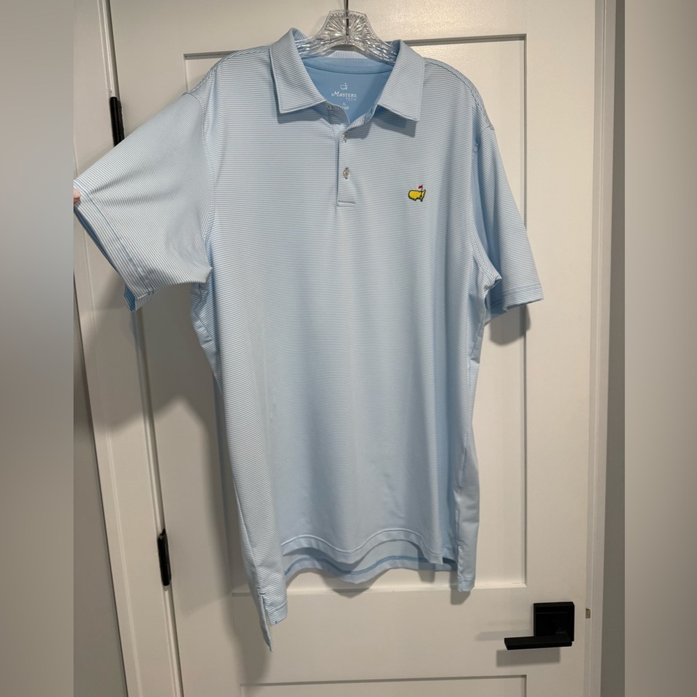 Masters Tech Light Blue/White Polo Shirt, Size XL